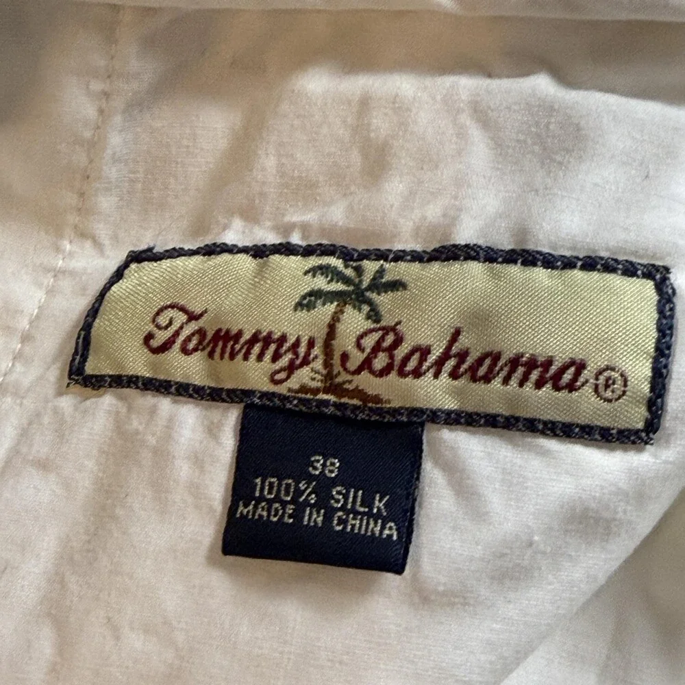 Tommy Bahama Dress Pants Mens 38x29 White 100% Silk Relax Pleated Straight Leg